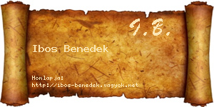 Ibos Benedek névjegykártya