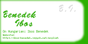 benedek ibos business card